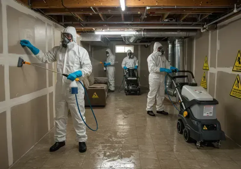 Basement Moisture Removal and Structural Drying process in Gold Bar, WA